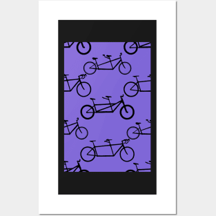 Tandem types pattern - black on lavender Posters and Art